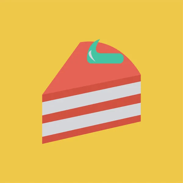 Icono Celebración Del Pastel Cumpleaños Estilo Plano — Vector de stock