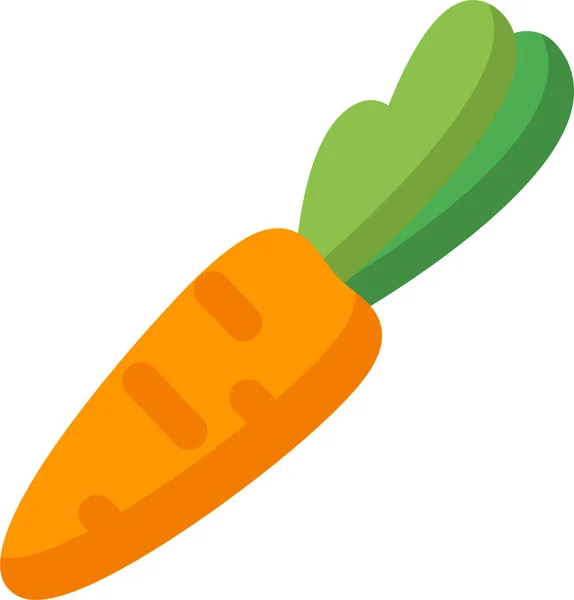 Comida Zanahoria Icono Saludable Estilo Plano — Vector de stock