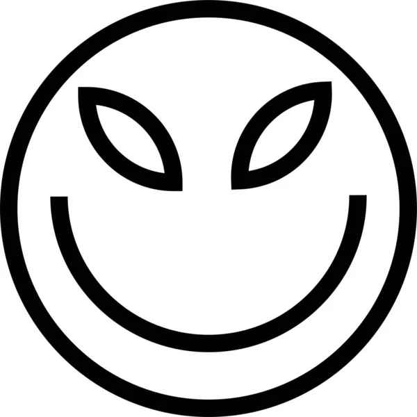 Emoji Emotion Wesentliches Symbol Umriss Stil — Stockvektor