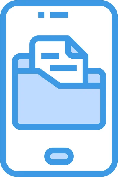 Und Dateiordner Symbol Der Kategorie Mobilgeräte App — Stockvektor
