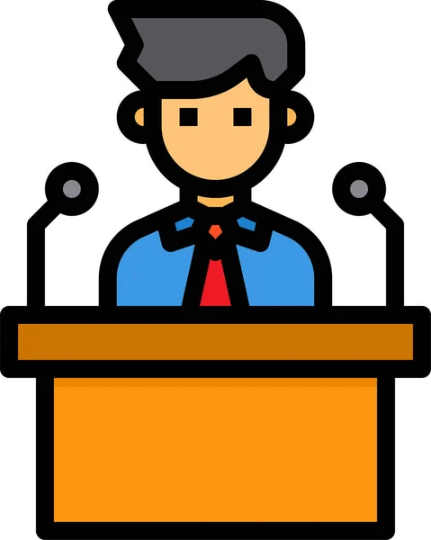 Business Podium Present Icon Business Management Category — Stock Vector