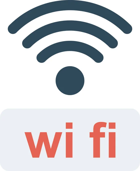 Verbinding Internet Wifi Icoon Platte Stijl — Stockvector