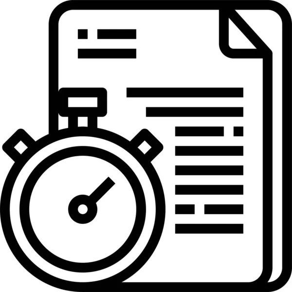 Icono Cronómetro Gestión Documentos — Vector de stock