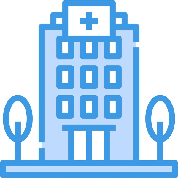 Krankenhaus Baut Gesundheits Ikone — Stockvektor