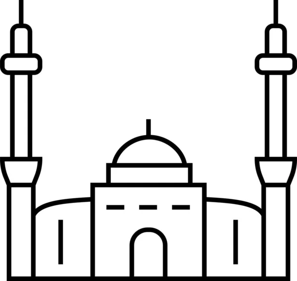 Архитектура Построения Знаменитой Иконки Стиле Абрис — стоковый вектор