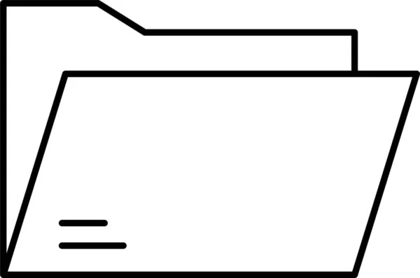 Répertoire Fichiers Dossier Icône Dans Style Contour — Image vectorielle