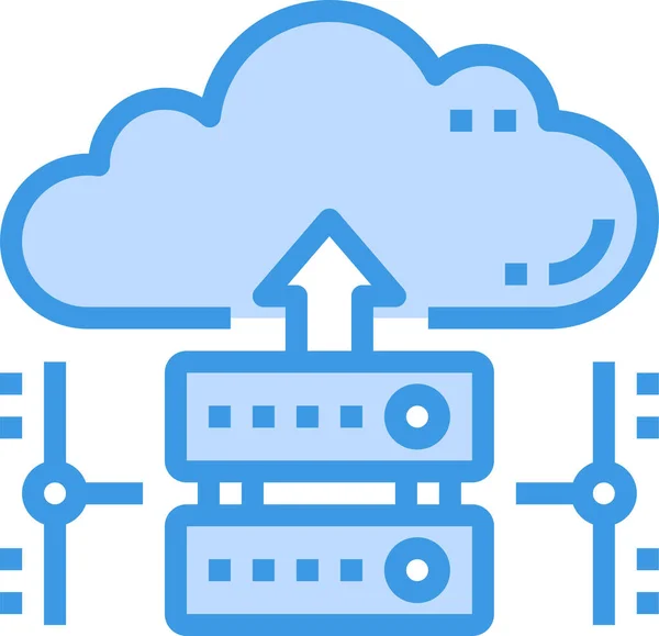 Icône Serveur Base Données Cloud Dans Style Contour Rempli — Image vectorielle