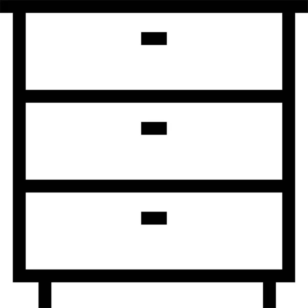 Bureau Meubilair Officetable Pictogram Omtrek Stijl — Stockvector