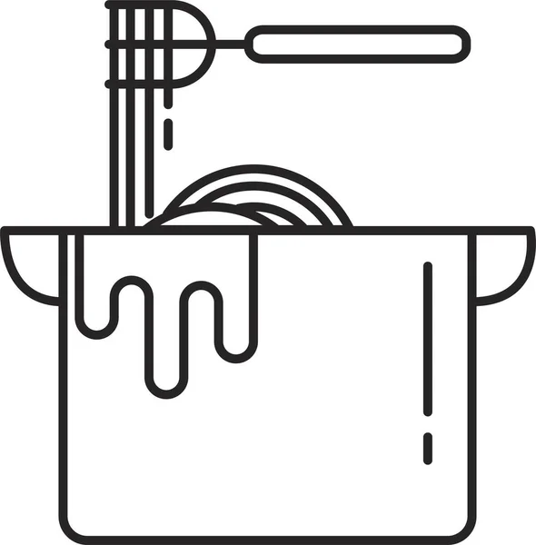Aldente Food Pasta Icon Outline Style — стоковый вектор