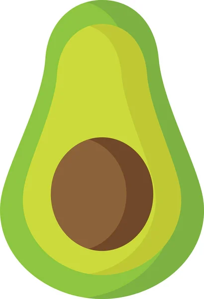 Avocado Dessert Food Icon Flat Style — Stock Vector