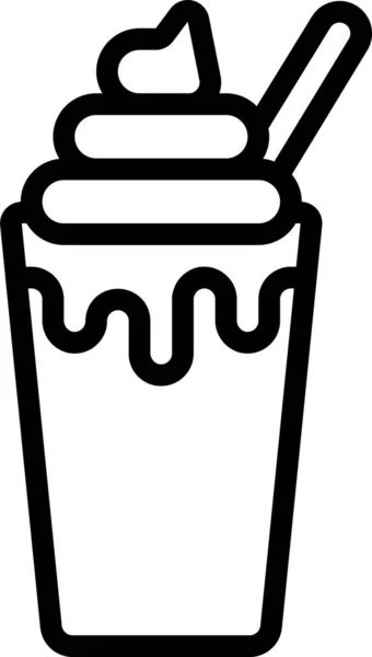 Ikona Mléčného Koktejlu — Stockový vektor