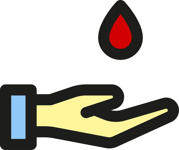 Icona Della Salute Del Sangue Stile Contorno Pieno — Vettoriale Stock