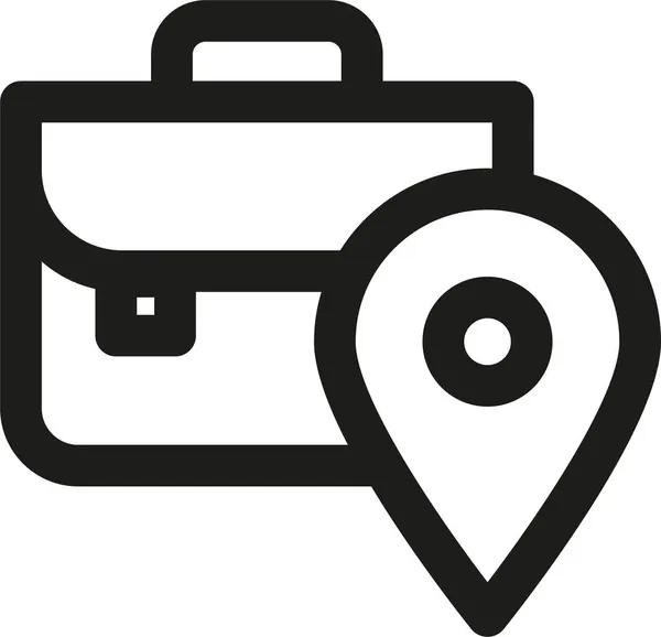 Baan Locatie Richting Pictogram Omtrek Stijl — Stockvector