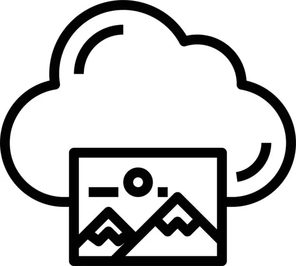 Cloud Image Computing Ikone — Stockvektor