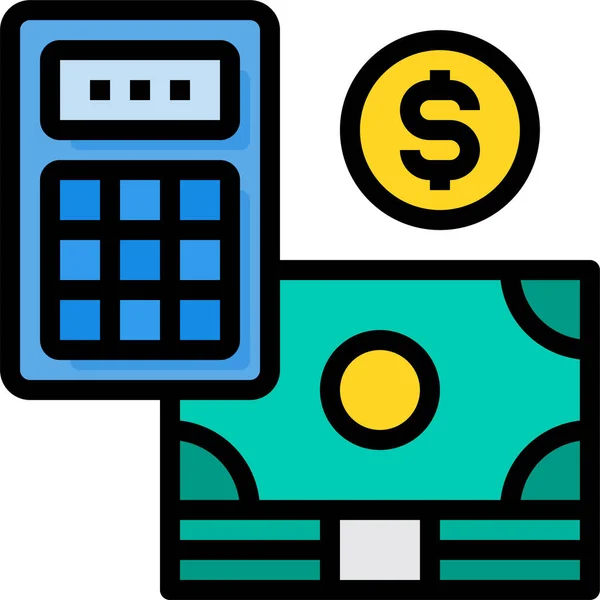 Cash Finance Calculator Icon — Stock Vector