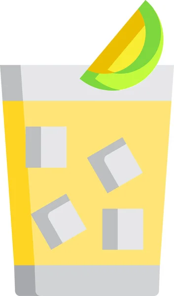 Αλκοόλ Αλκοολούχο Ποτό Κοκτέιλ Εικονίδιο Επίπεδο Στυλ — Διανυσματικό Αρχείο