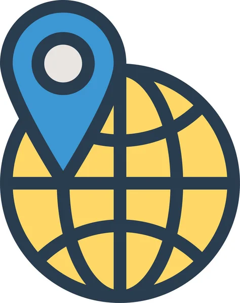 Global Gps International Icon Filled Outline Style — Vector de stock
