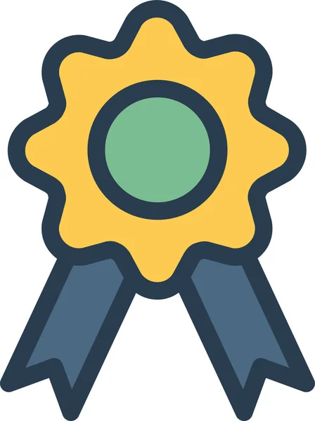 Award Badge Prize Icon Filled Outline Style — Stock Vector