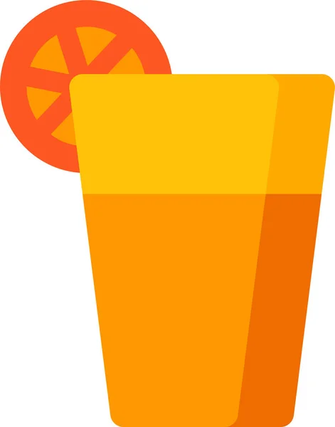 Juice Orange Beverage Icon Flat Style — Stock Vector