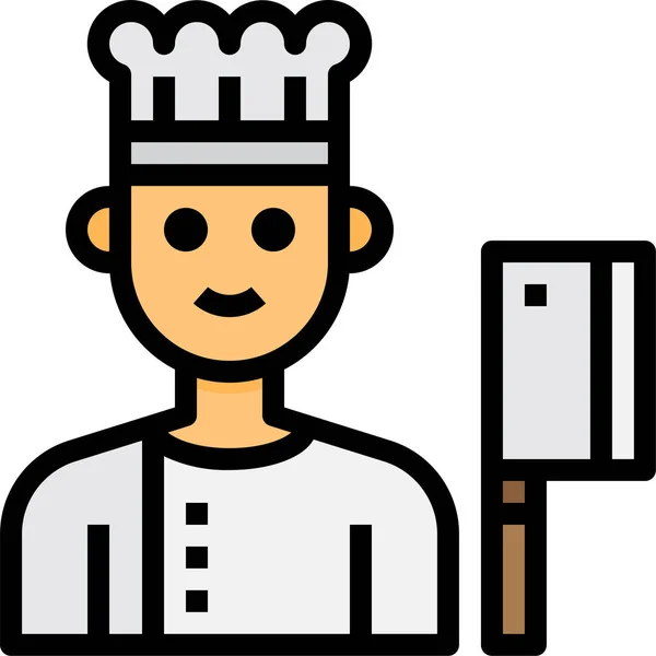 Hombre Chef Cocina Icono — Vector de stock