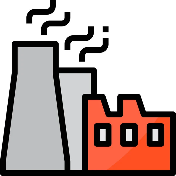 Ikona Továrních Průmyslových Strojů Obrysovém Stylu — Stockový vektor