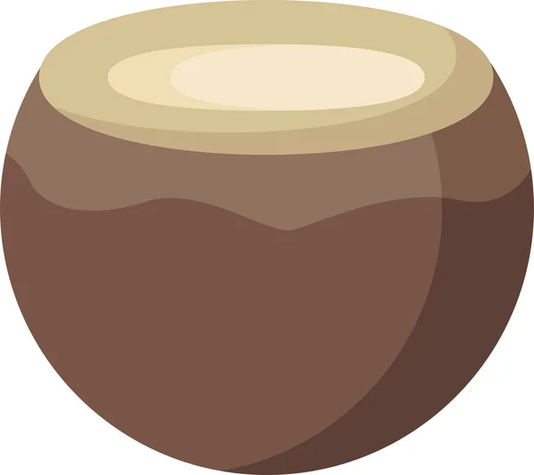 Kokosowy Deser Jedzenie Ikona Płaskim Stylu — Wektor stockowy