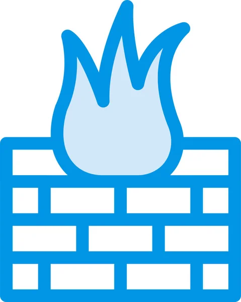 Cegły Cegły Firewall Ikona Stylu Wypełniony Zarys — Wektor stockowy