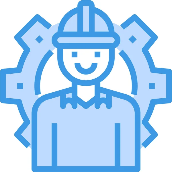 Engineer Gear Man Icon — Stock Vector