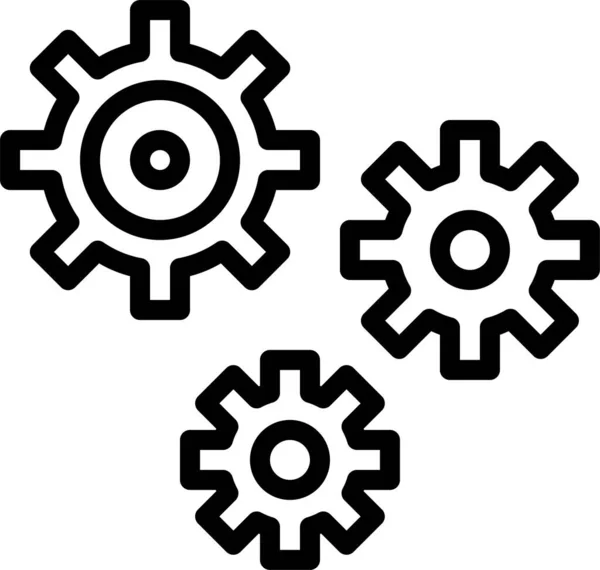 Icono Engranaje Fábrica Ingeniería Categoría Herramientas Construcción — Vector de stock
