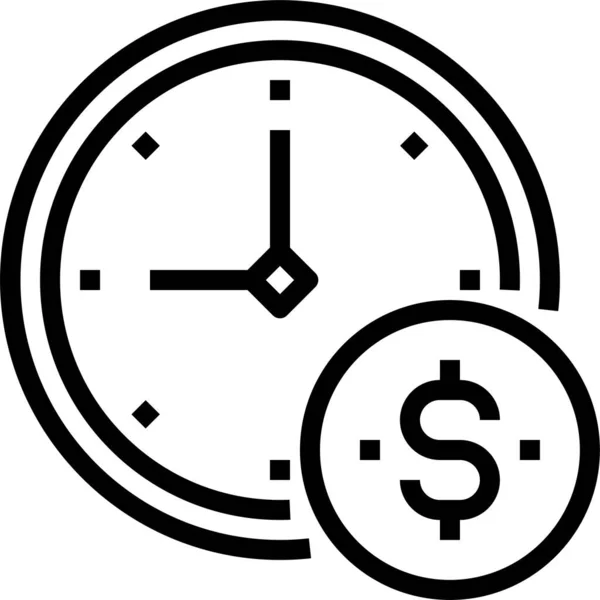 Ikona Zegara Alarmowego Stylu Zarysu — Wektor stockowy