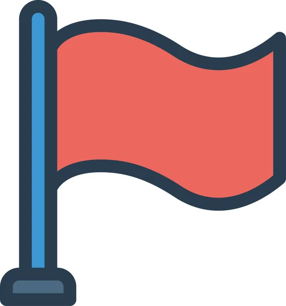 Zielflagge Tor Symbol Ausgefüllter Form — Stockvektor