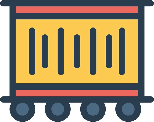 Иконка Minecart Стиле Full Outline — стоковый вектор