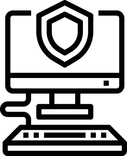 Icono Protección Informática — Vector de stock