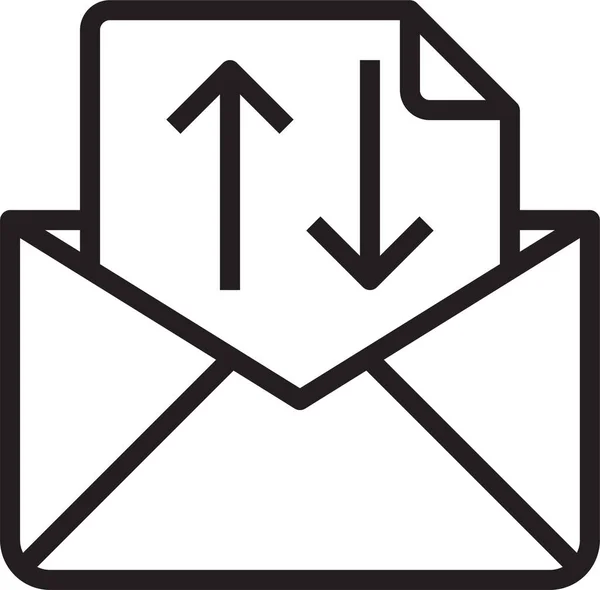 Ícone Pesquisa Mail Marketing Estilo Esboço — Vetor de Stock