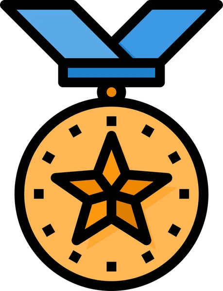 Значок Медальної Нагороди Заповненому Стилі — стоковий вектор