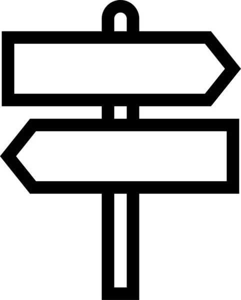 Flèche Direction Directionsign Icône Dans Style Contour — Image vectorielle