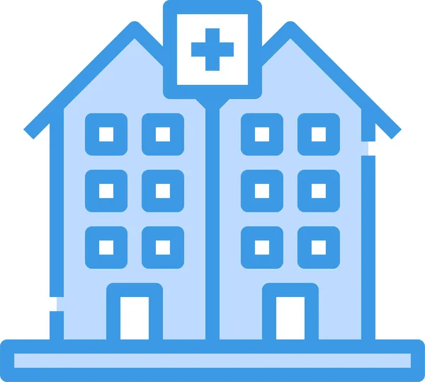 Kórház Épület Egészségügyi Ikon — Stock Vector