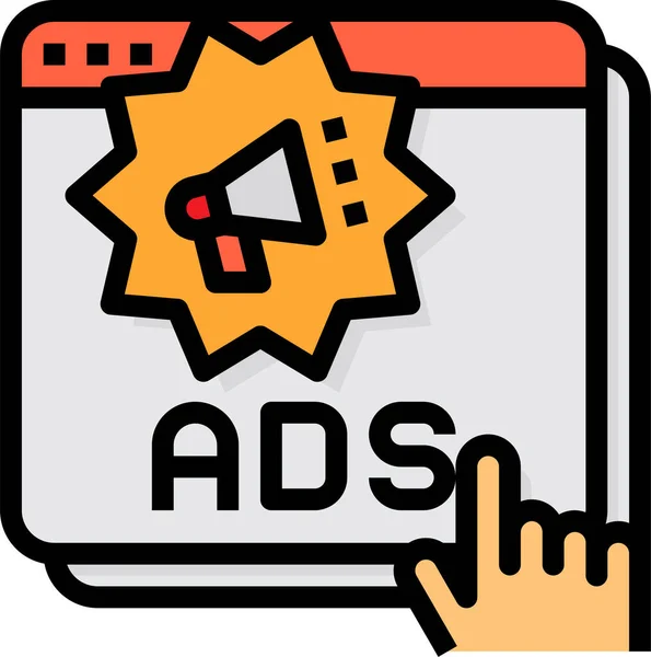 Διαφημιστικές Διαφημίσεις Seo Icon — Διανυσματικό Αρχείο