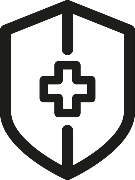 Ikona Zdravotního Pojištění Stylu Osnovy — Stockový vektor