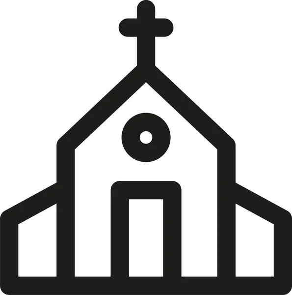 Church Celebration Christian Icon Outline Style — Stock Vector