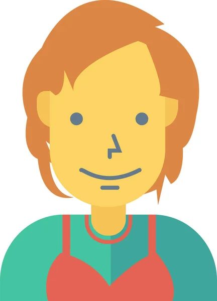 Mujer Negocios Icono Persona Estilo Plano — Vector de stock