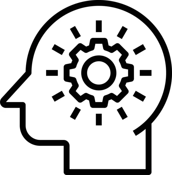 Ícone Aprendizagem Educação Cerebral Estilo Esboço —  Vetores de Stock
