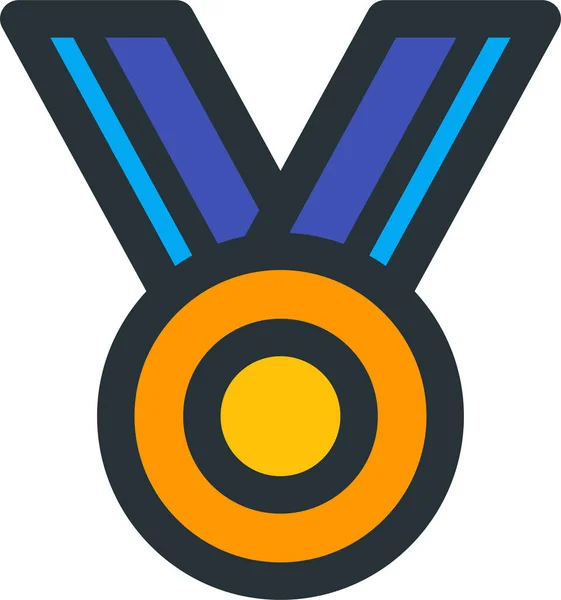 Ikona Udělení Medaile Stylu Vyplněného Osnovy — Stockový vektor