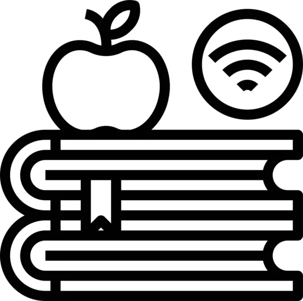 Apple Book Icône Elearning Dans Catégorie Éducation École Apprentissage — Image vectorielle