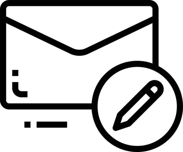 Email Enveloppe Lettre Icône Dans Style Contour — Image vectorielle