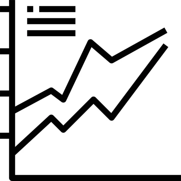 Gráfico Gráfico Línea Icono Estilo Esquema — Vector de stock
