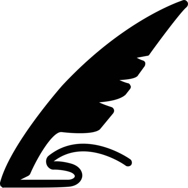 Vogelfeder Vektor Symbol Soliden Stil — Stockvektor