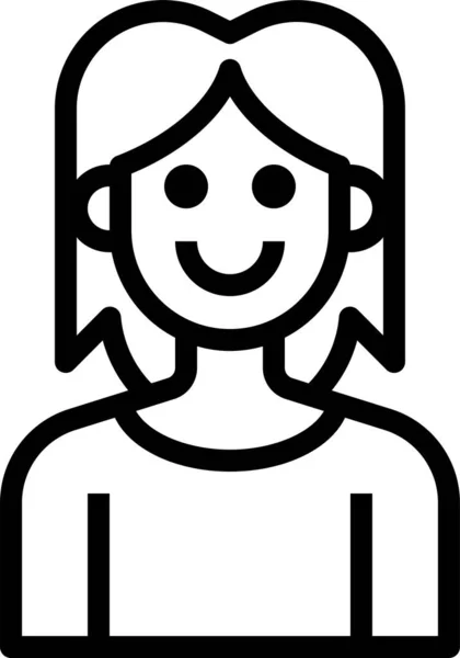 Avatar Haar Lang Pictogram — Stockvector