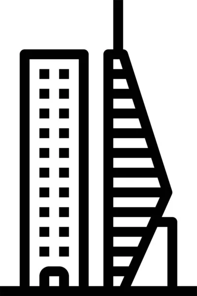Skyscrapper Byggnader Arkitektur Ikon — Stock vektor