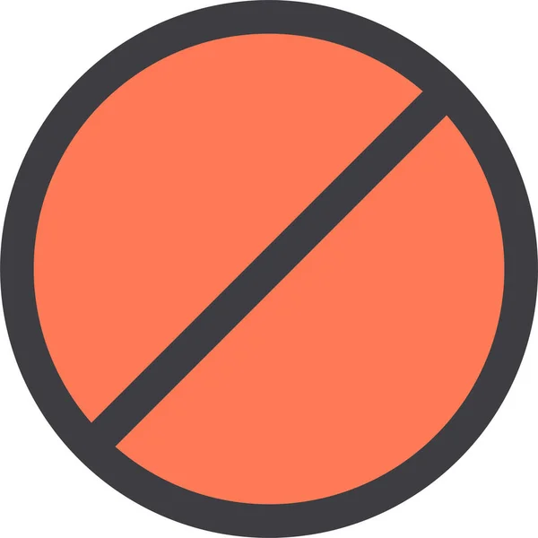 Zakázaná Ikona Znaku Rozhraní Stylu Vyplněného Osnovy — Stockový vektor